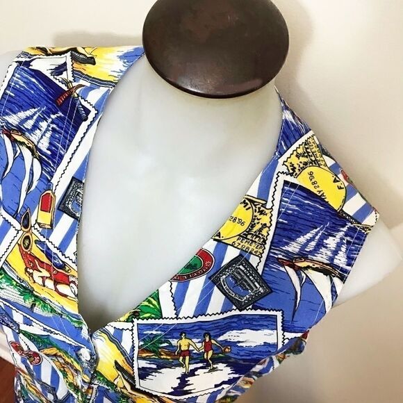 𝅺RETRO Lauren Jeffries Vintage Summer vacation Top 🌻💚 - Picture 2 of 6